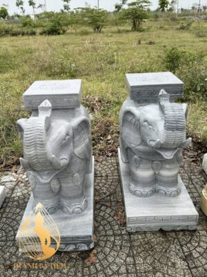 Tượng Voi Đá Xám